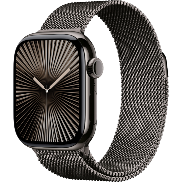 Apple Watch Series 10 42mm Slate Titanium Case Slate Stainless Steel Milanese Loop